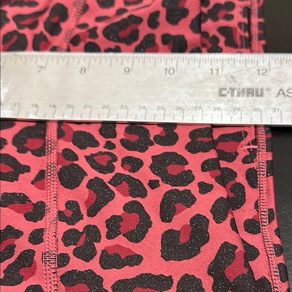Nike Glitter Red and Black Leggings with Leopard Detail. Size Large - Picture 6 of 6
